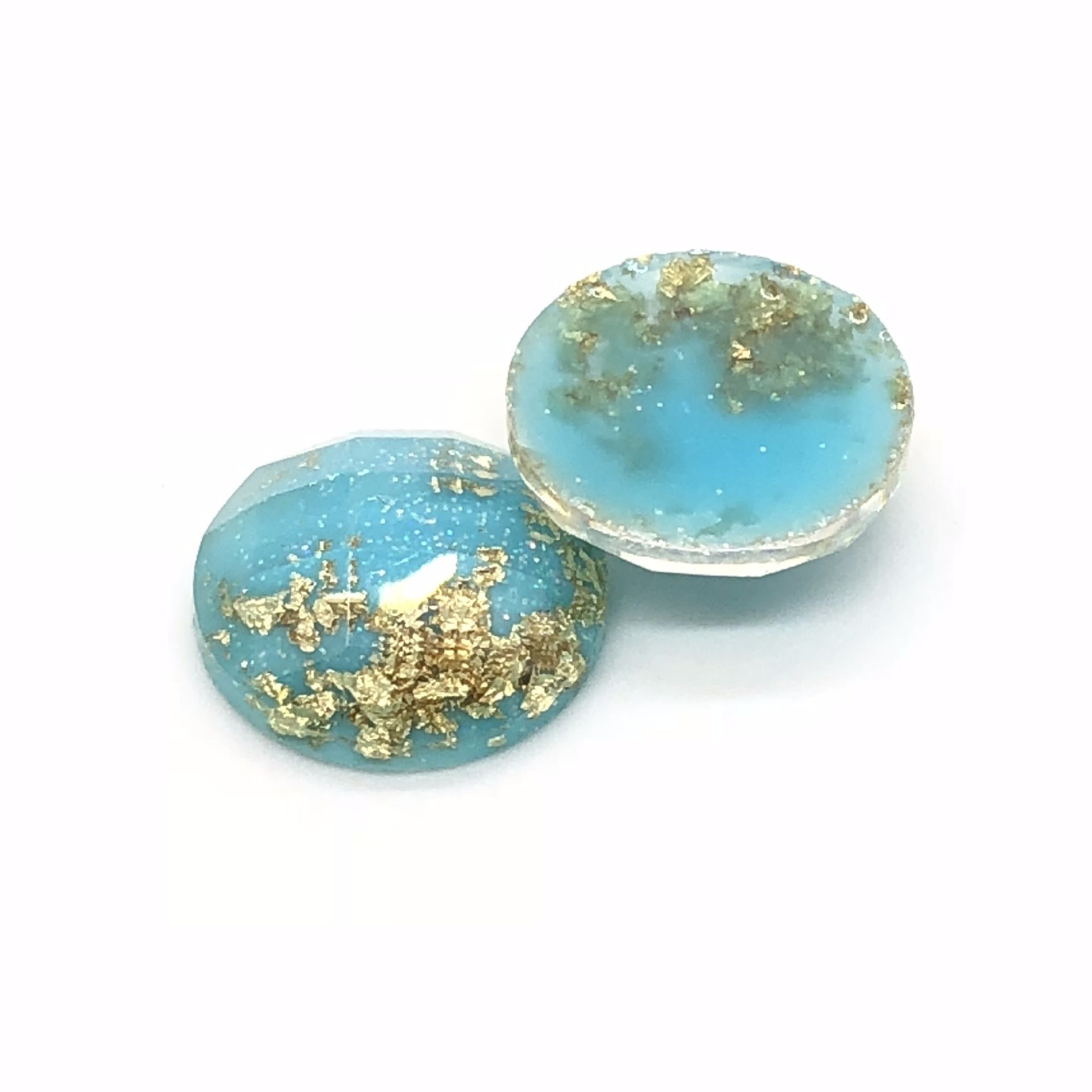 Factory direct sales of resin patch round 12mm amber gold foil ring face handmade material diy earrings and clothing accessories undefined