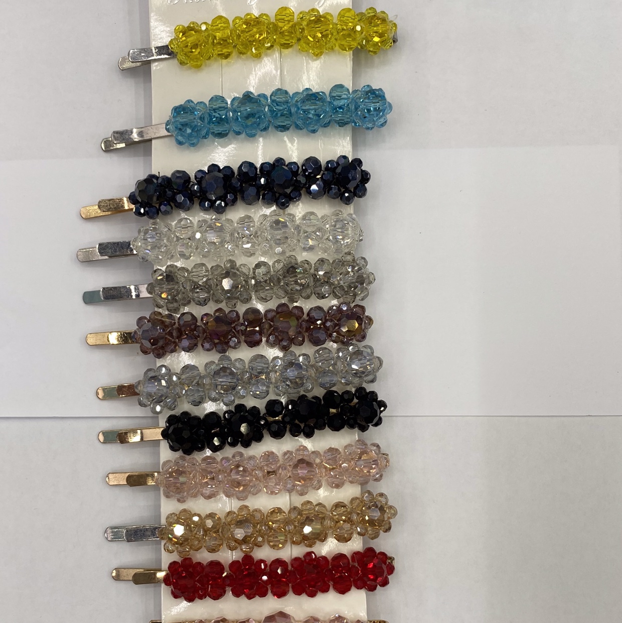 Crystal colorful four - flower hair clip thumbnail