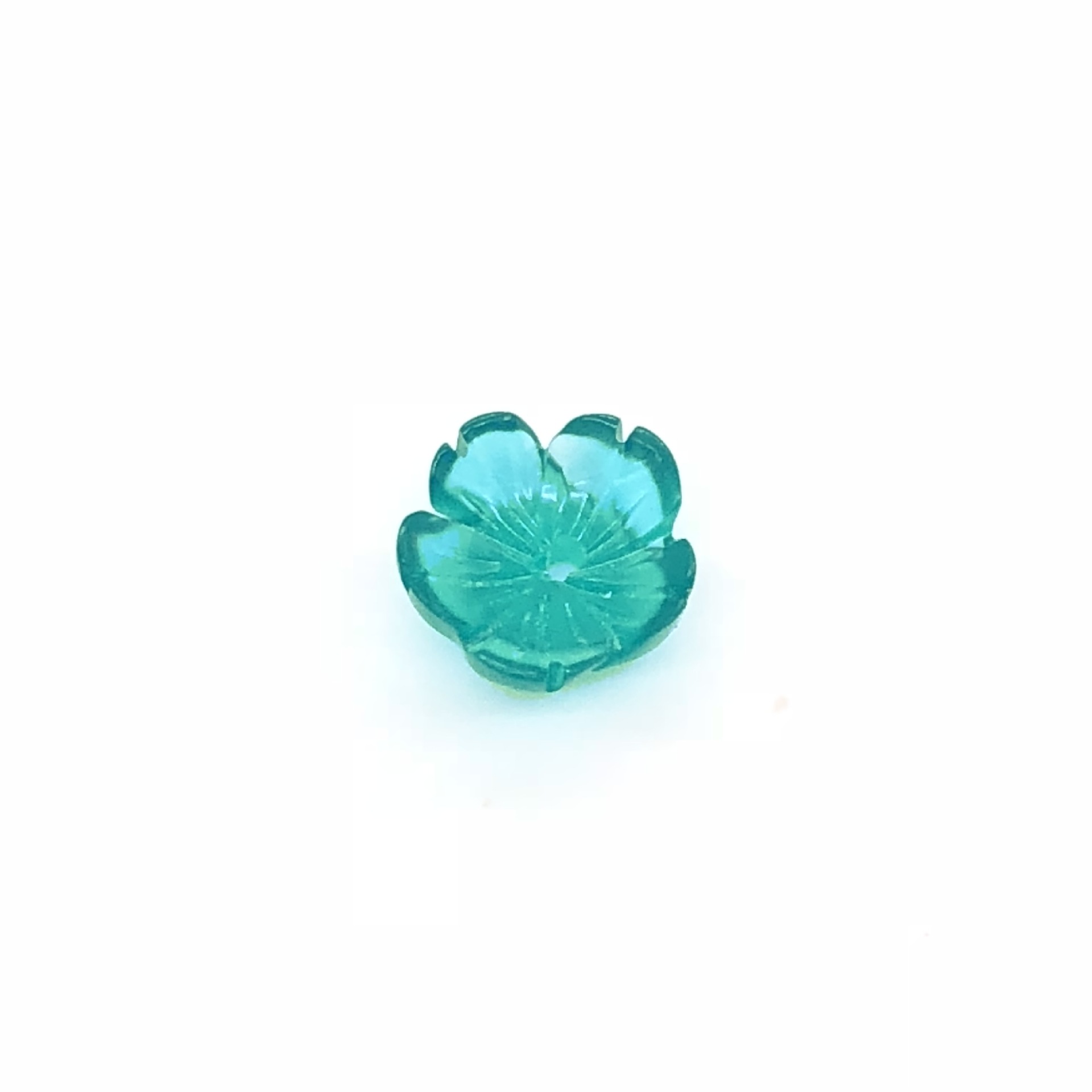 New five-petal resin flower imitation jade agate 10mm small bowl flower mid-hole ancient-style diy handcrafted hairpin and headwear material details Picture