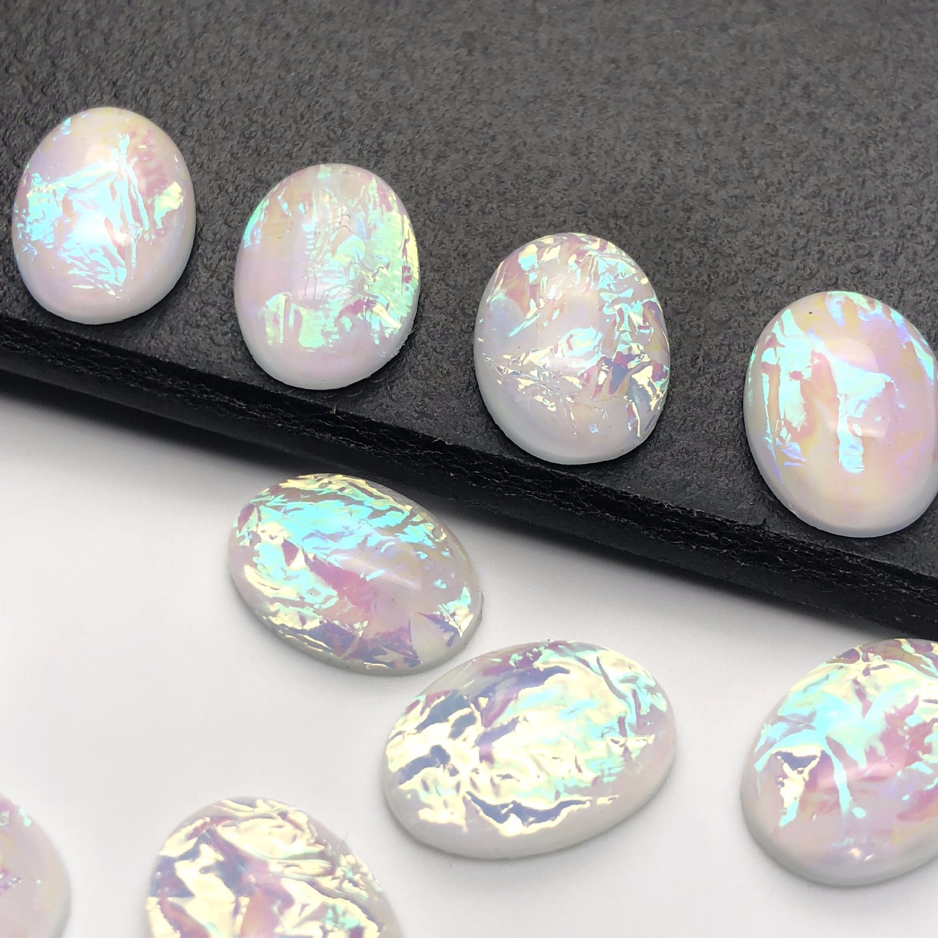 Factory direct sales of flat-bottomed resin ring face, diy material, oval 13*18, dreamy color-changing multi-color luggage accessories details Picture