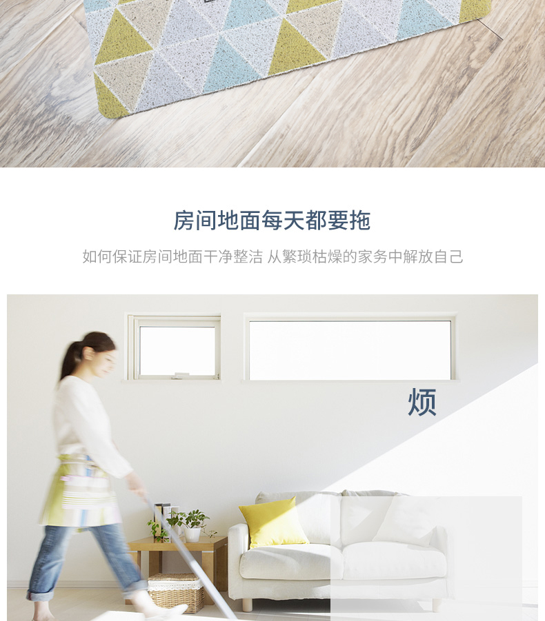 INS北欧风PVC丝圈地垫脚垫清新简约进门入户防滑门垫家用卧室地毯详情图11