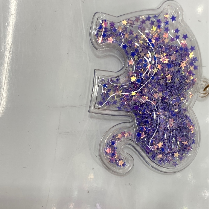 钥匙扣挂件/满天星大象/紫色亮片挂件细节图
