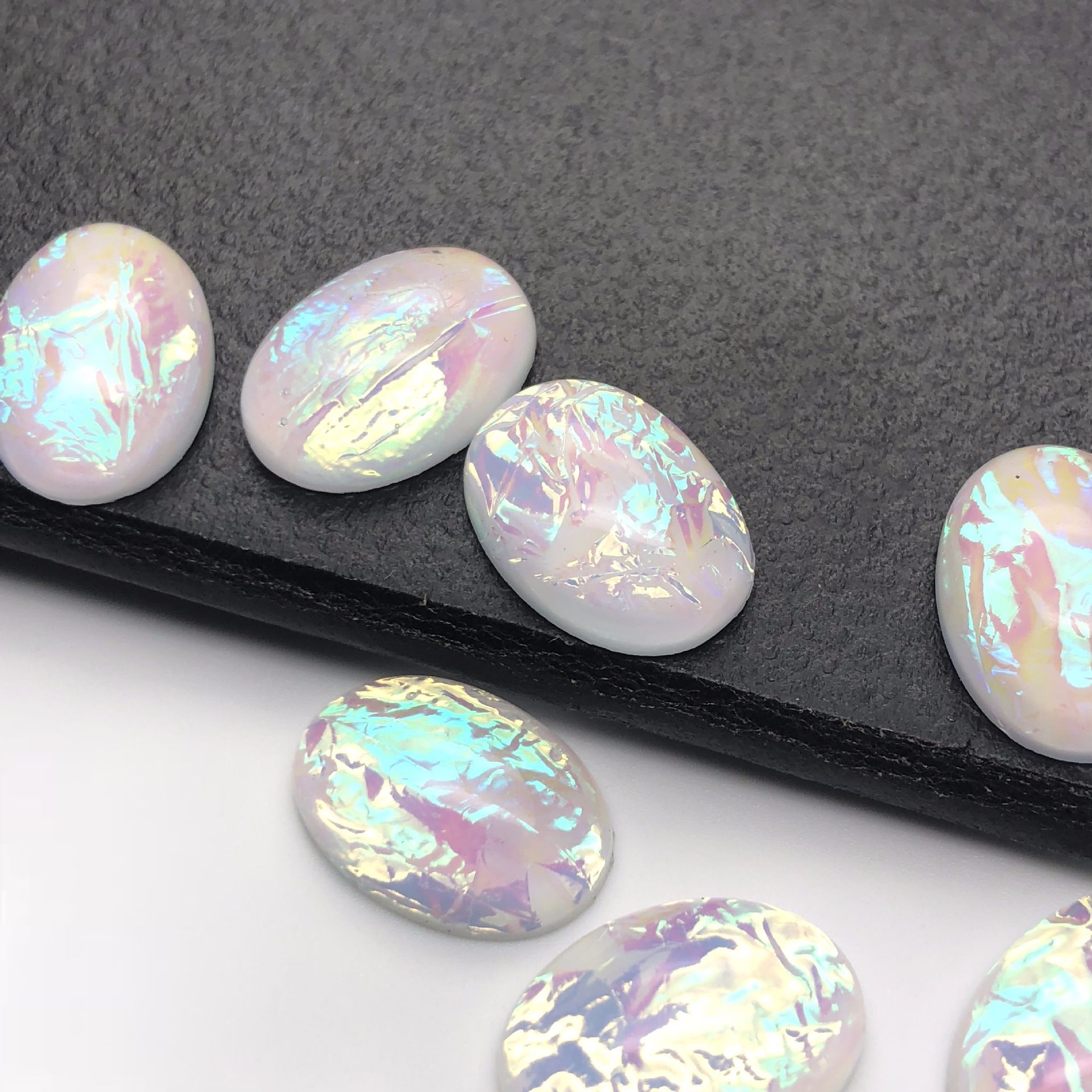 Factory direct sales of flat-bottomed resin ring face, diy material, oval 13*18, dreamy color-changing multi-color luggage accessories
