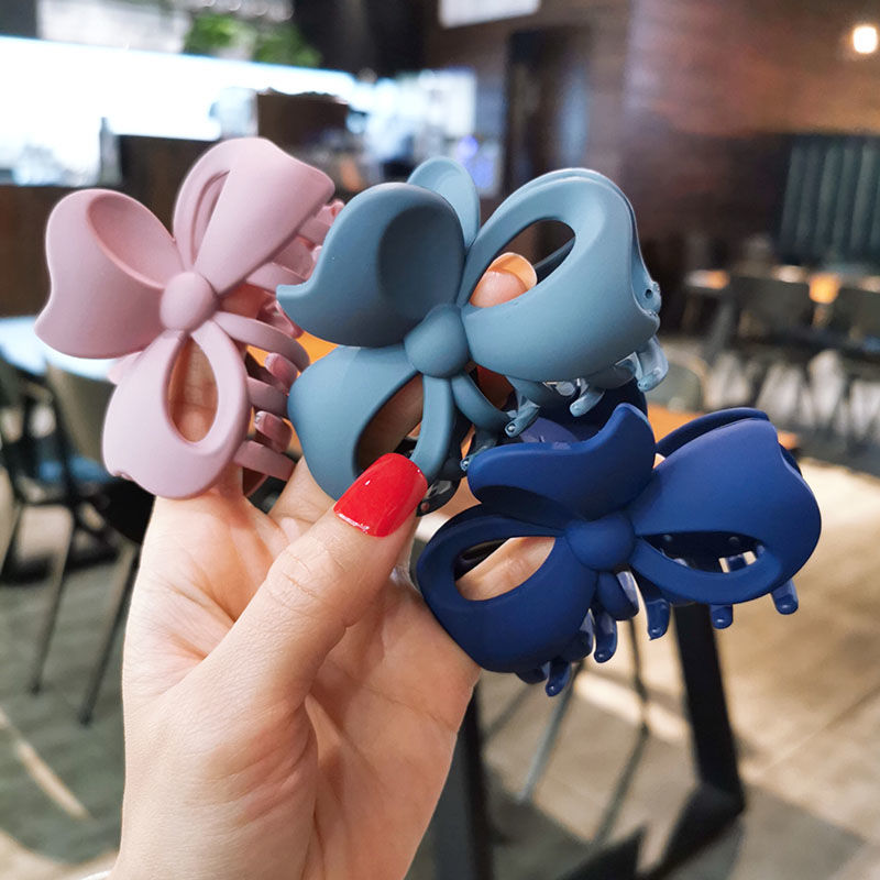 Big colored hair clips with bow ties thumbnail
