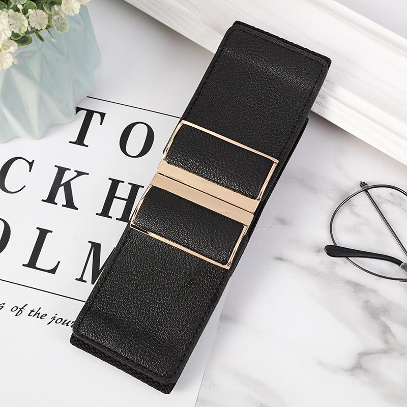 Ladies' decorative wide waistband, versatile and fashionable Korean style button-down elastic elastic belt with down jacket dress belt, youth dance waistband, Korean style elastic elastic skirt belt wholesale 633 item number, 6 cm wide Application Scenario