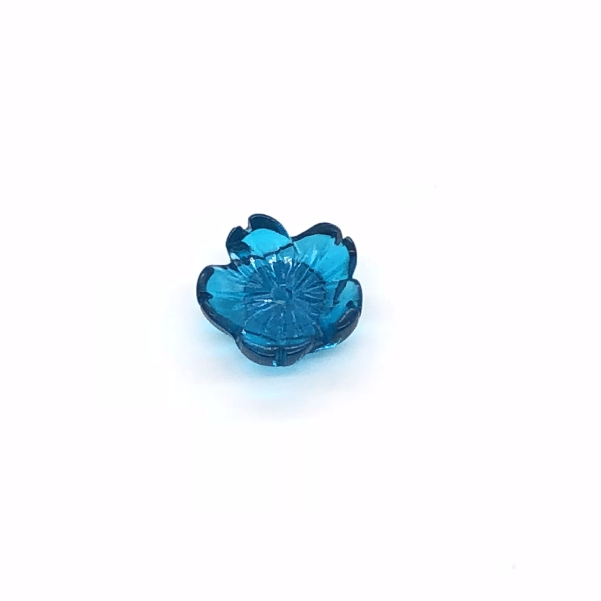 New five-petal resin flower imitation jade agate 10mm small bowl flower mid-hole ancient-style diy handcrafted hairpin and headwear material Specification image