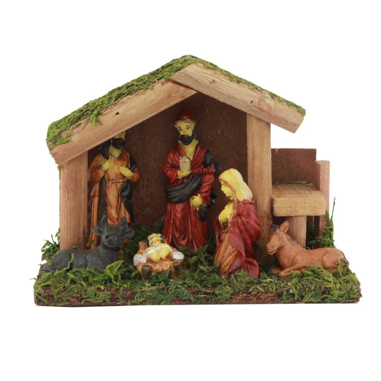 Wooden manger group Christmas religious Christ gifts spot manufacturers for direct supply thumbnail