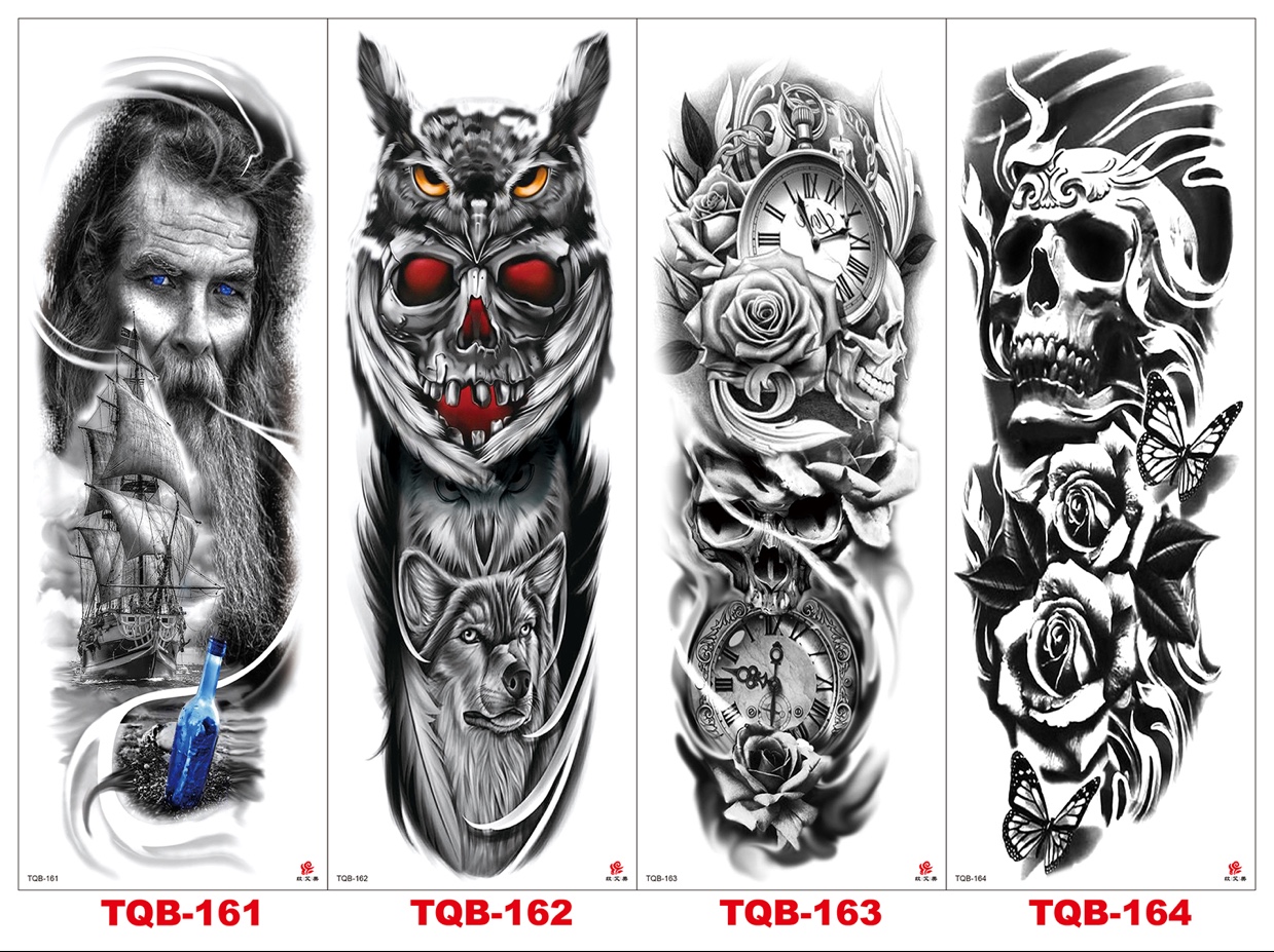 Tattoo纹身贴全臂水转印size：48x17cm opp 环保防水产品图