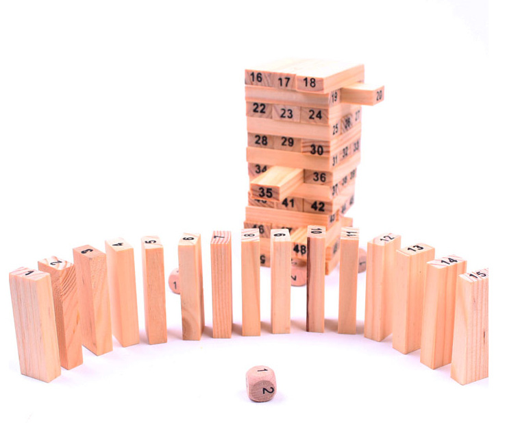厂家现货供应木制玩具54片小号数字层层叠叠叠高趣味木制详情图8