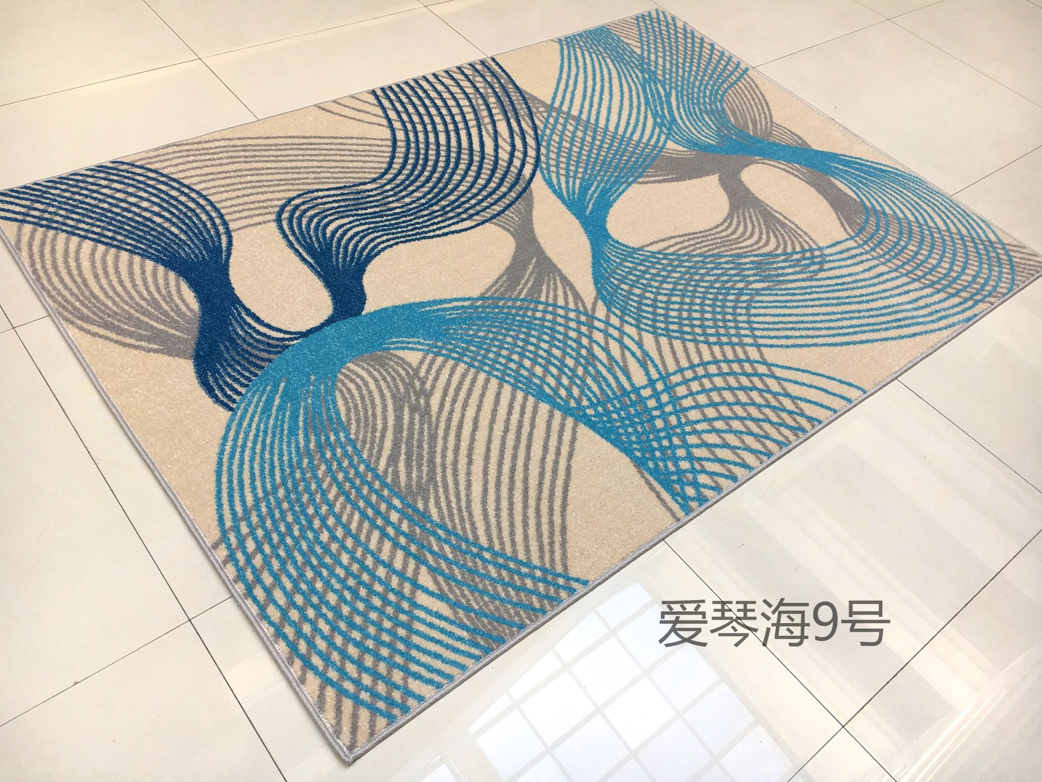 Modern and simple living room sofa, coffee table, blanket, Nordic light luxury bedroom floor mat details Picture