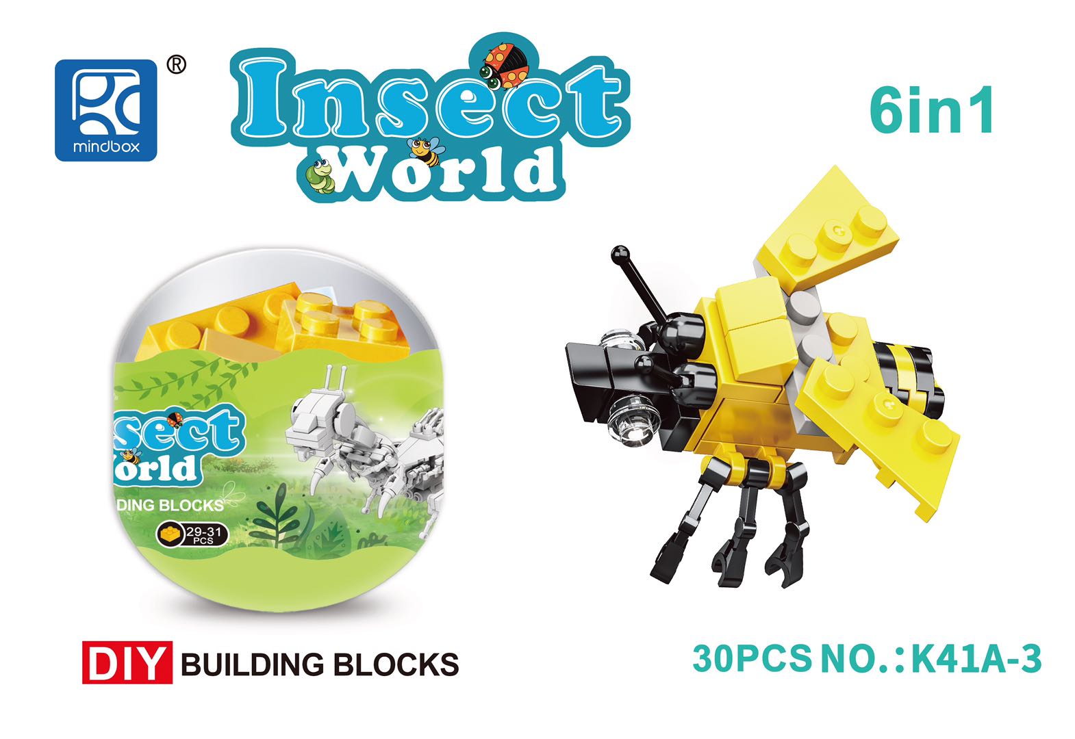 Insect series building blocks, 6 mixed combinations details Picture