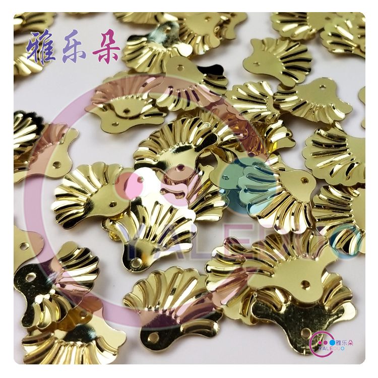 Fan-shaped shell sequins, sequins, diy jewelry material package, PVC golden light earrings, bracelets, decorative accessories