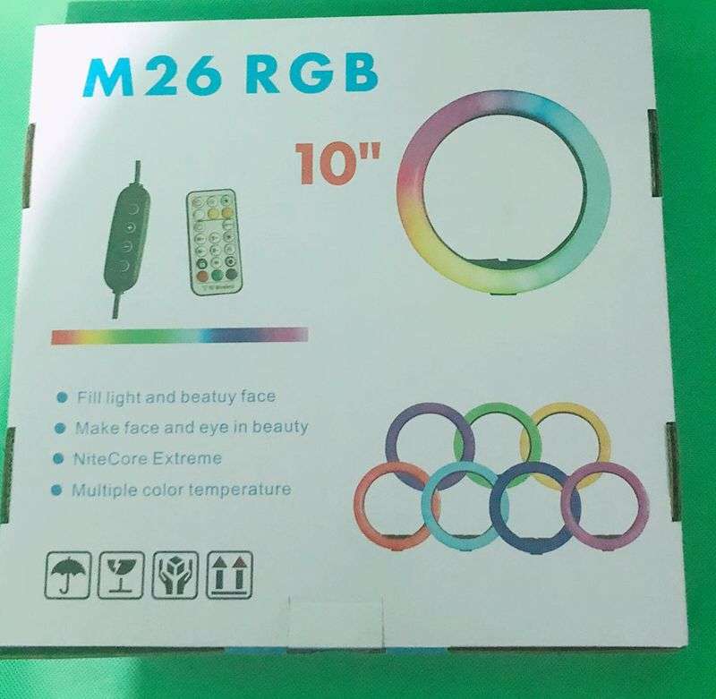 10寸rgb环形补光灯 26cm手机直播多彩美颜灯主播自拍摄影三脚架详情图9