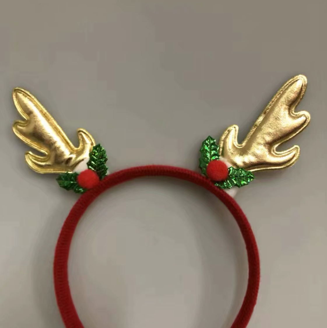 Christmas antler headband, Christmas leaf antler Christmas hair band Headband, Christmas hair accessory details Picture