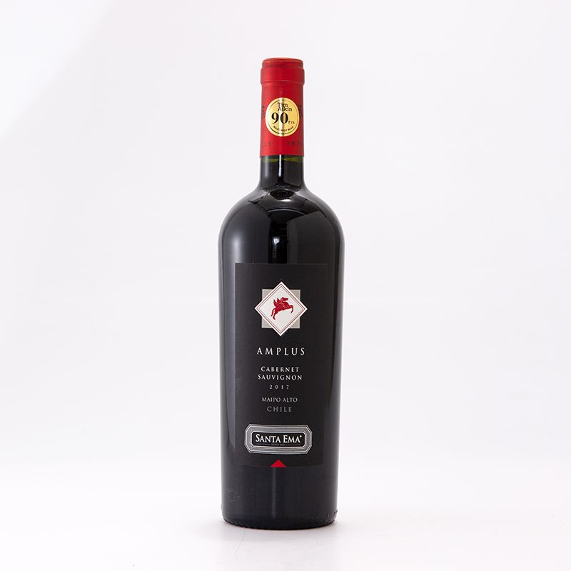 智利原瓶进口红酒现货批发圣艾玛家族珍藏安培士赤霞珠干红葡萄酒白底实物图