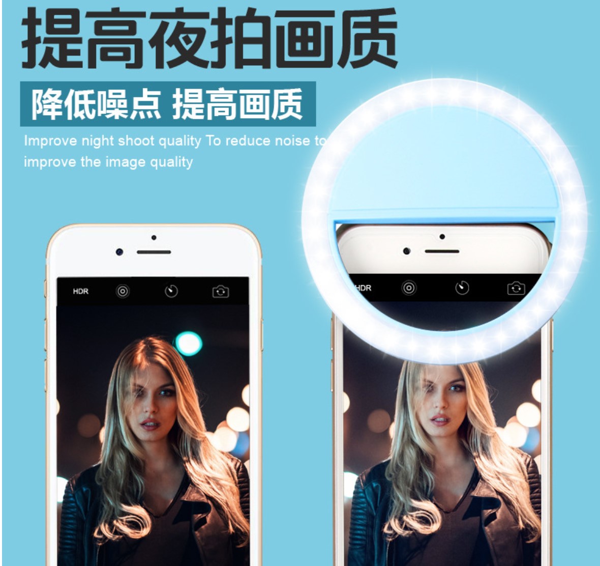 LED圆形手机补光灯直播自拍美颜灯摄影镜头闪光灯详情图3