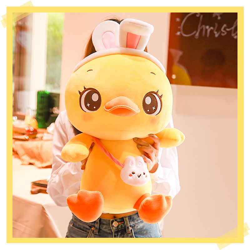 45CM rabbit ear duck Duck Cute little yellow duck doll duck plush toy children's Rag Doll doll