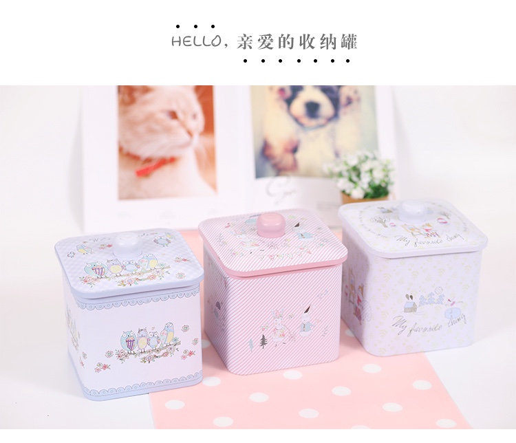 Children tin piggy bank Change jar sundry storage box candy box coffee can thumbnail