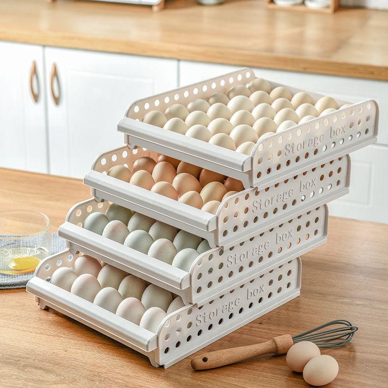 Creative Household egg carton refrigerator storage container Kitchen plastic food container egg drawer holder thumbnail