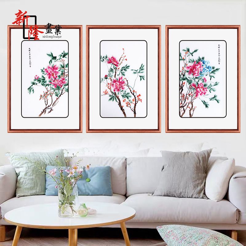 Yiwu Good Goods Manufacturers Direct Sales Living Room Background Hanging Painting Exquisite Embroidery Painting Specification drawing