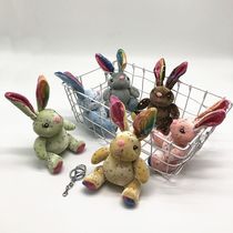 The newest candy rabbit plush toy key chain bunny pendant backpack pendant children's gift grabber doll