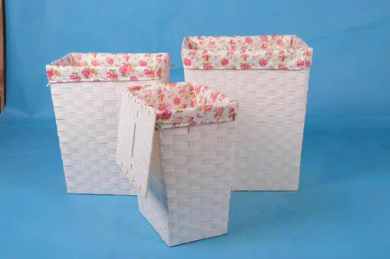 Dirty clothes basket three-piece storage bag Storage box Hand-woven basket undefined