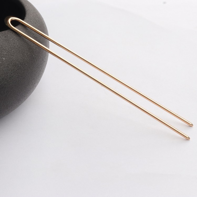 DIY ancient-style hairpins, material accessories, electrophoretic color-preserving copper accessories, double U straight hairpins, 2×130 double-thread hairpins details Picture
