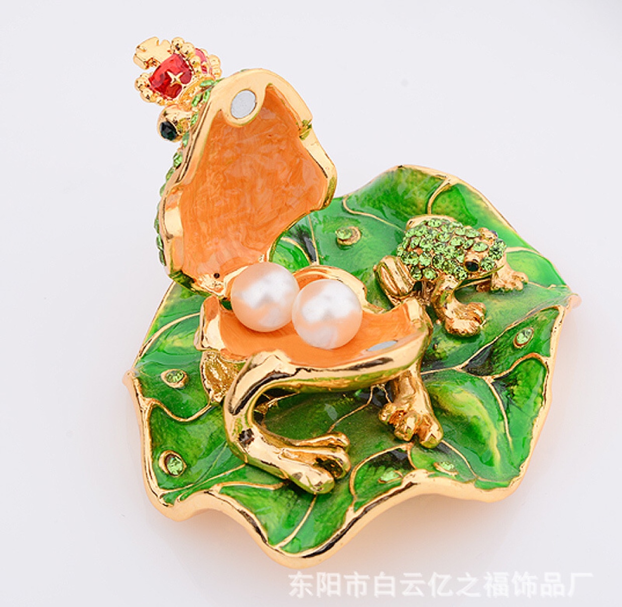 High-end gifts: Lotus leaf frog jewelry box, animal creative home alloy ornaments, diamond-encrusted handicrafts Application Scenario