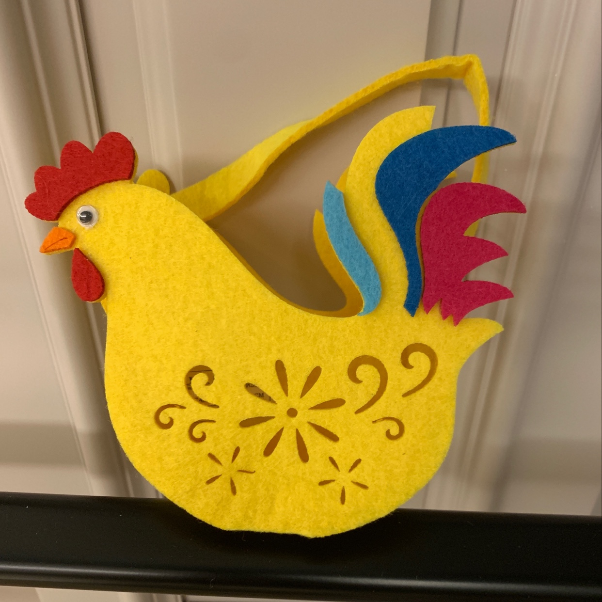 Chicken cloth bag - yellow - colorful tail thumbnail