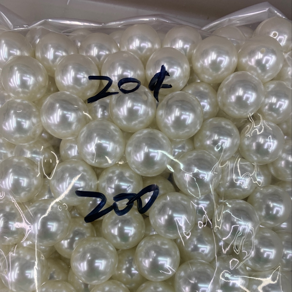 20半孔米色珍珠散珠DIY饰品配件