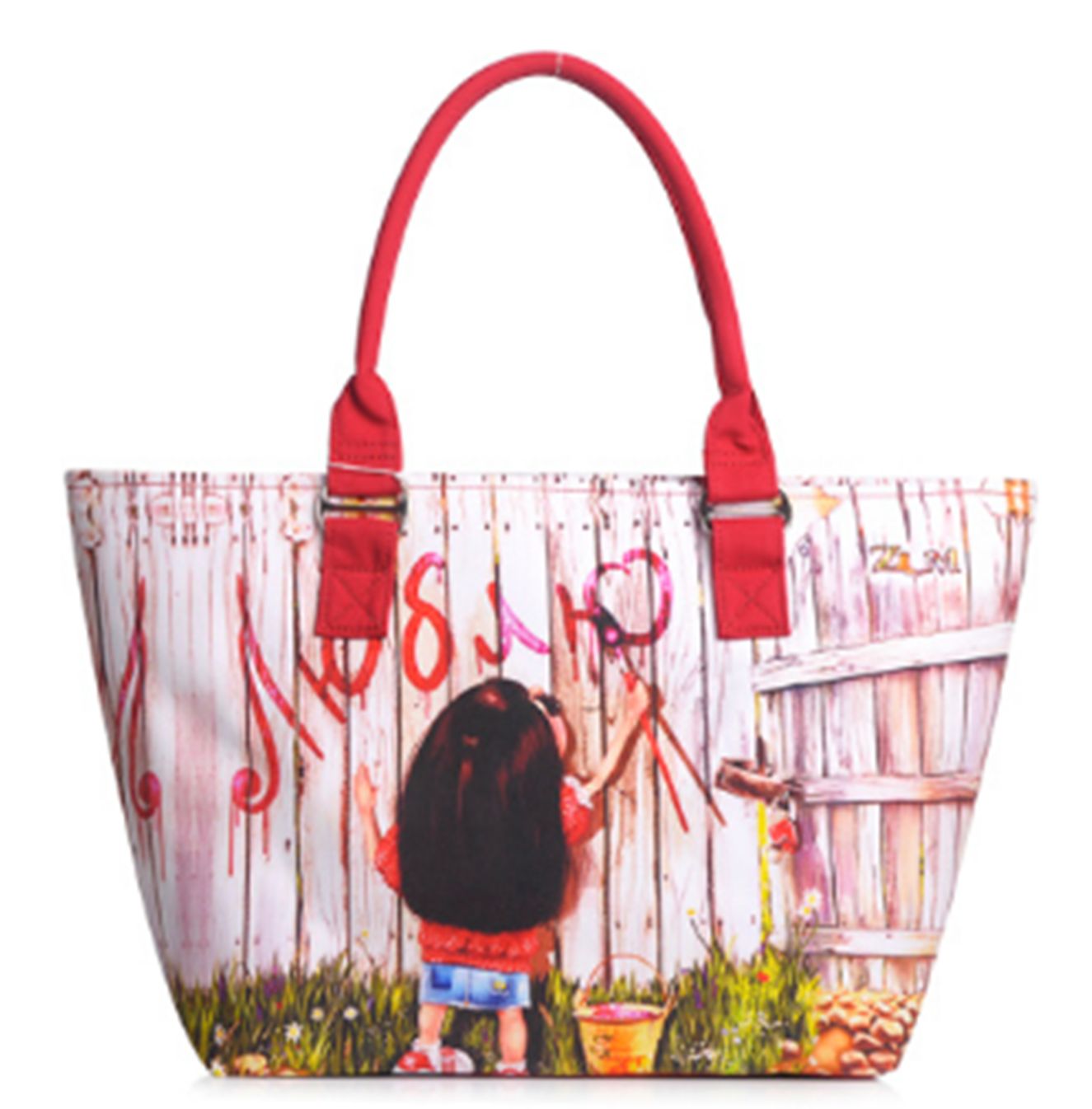 Yiwu Selection SM003 Graffiti girl hand B/L Shoulder bag /11574 full figure