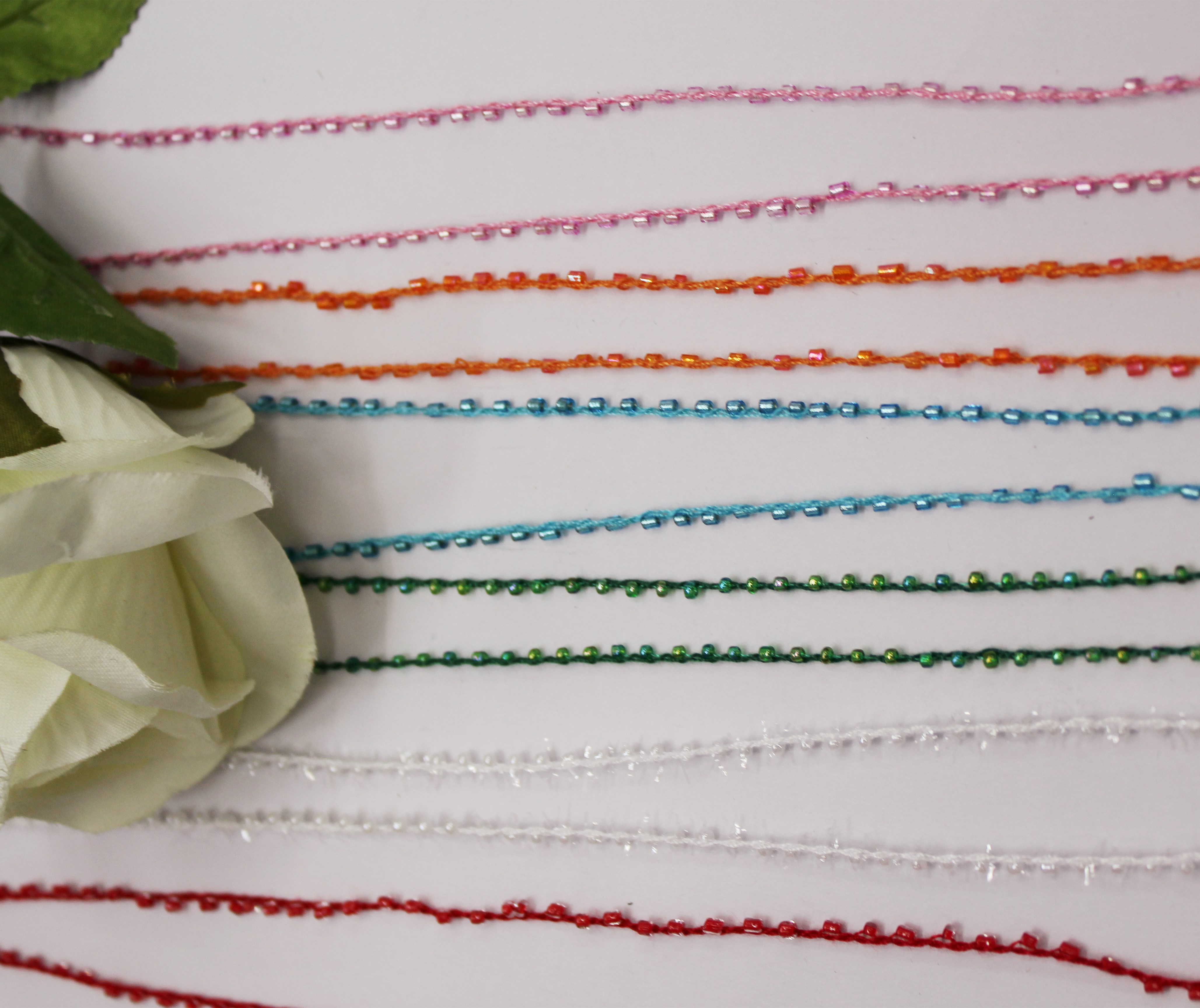 厂家直销 连线玻璃珠 绣花机专用连线玻璃米珠 定制款详情图1