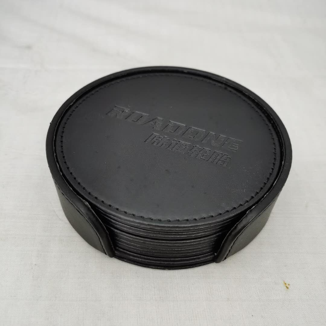 圆形PU办公室杯垫 餐厅杯托 会议室创意杯垫详情图1