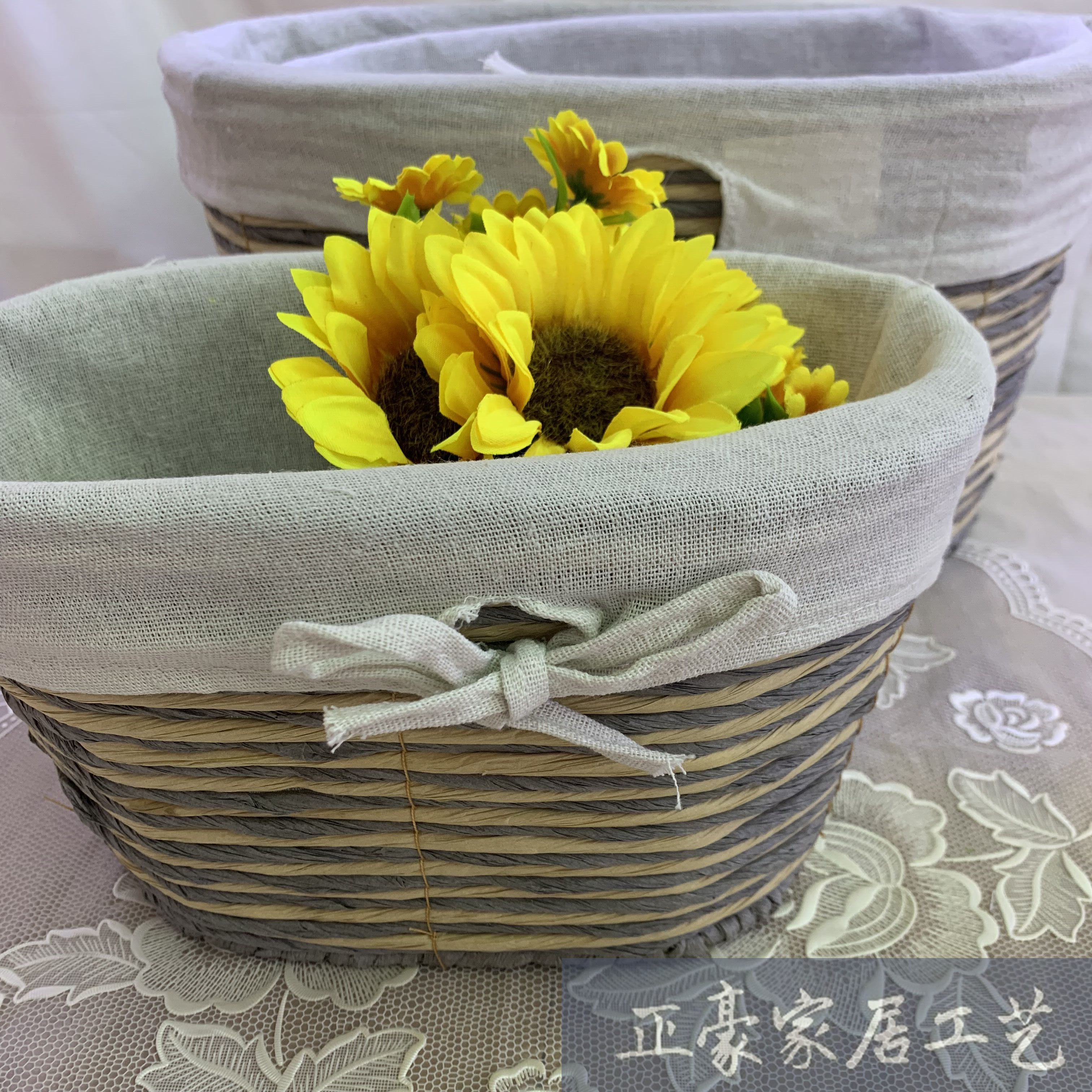 依量工艺布艺日系长方收纳篮套装1111详情图2
