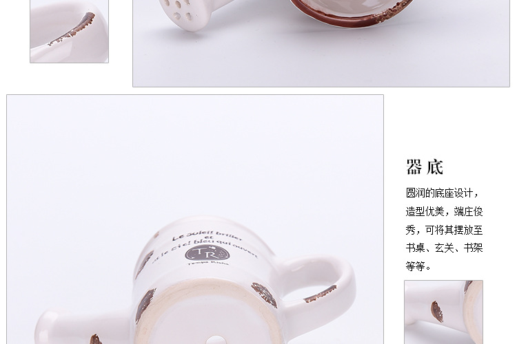 Creative ceramic flower POTS, retro enamel-like aged ceramic flower POTS, succulent flower POTS HY80011 detail image 7