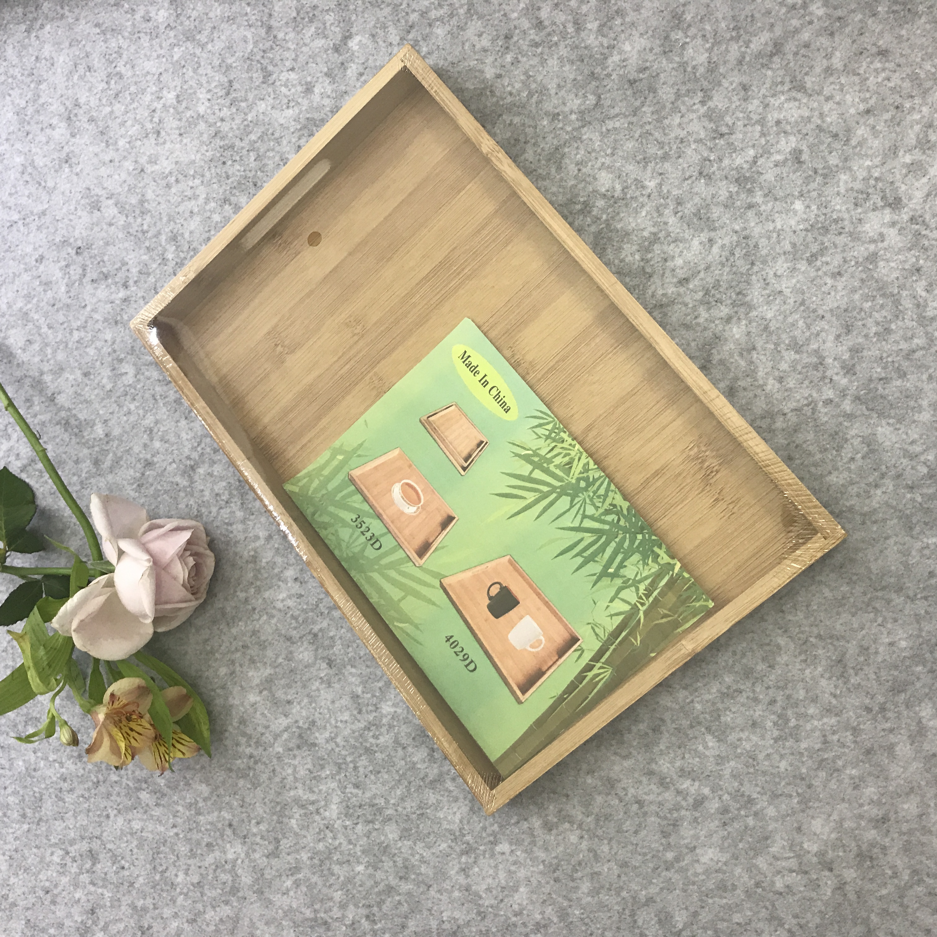 Yiwu Good Goods Natural and environmentally friendly bamboo pallets, special pallets for restaurants, hotels, fruit bars and bakeries, can be customized detail image 2