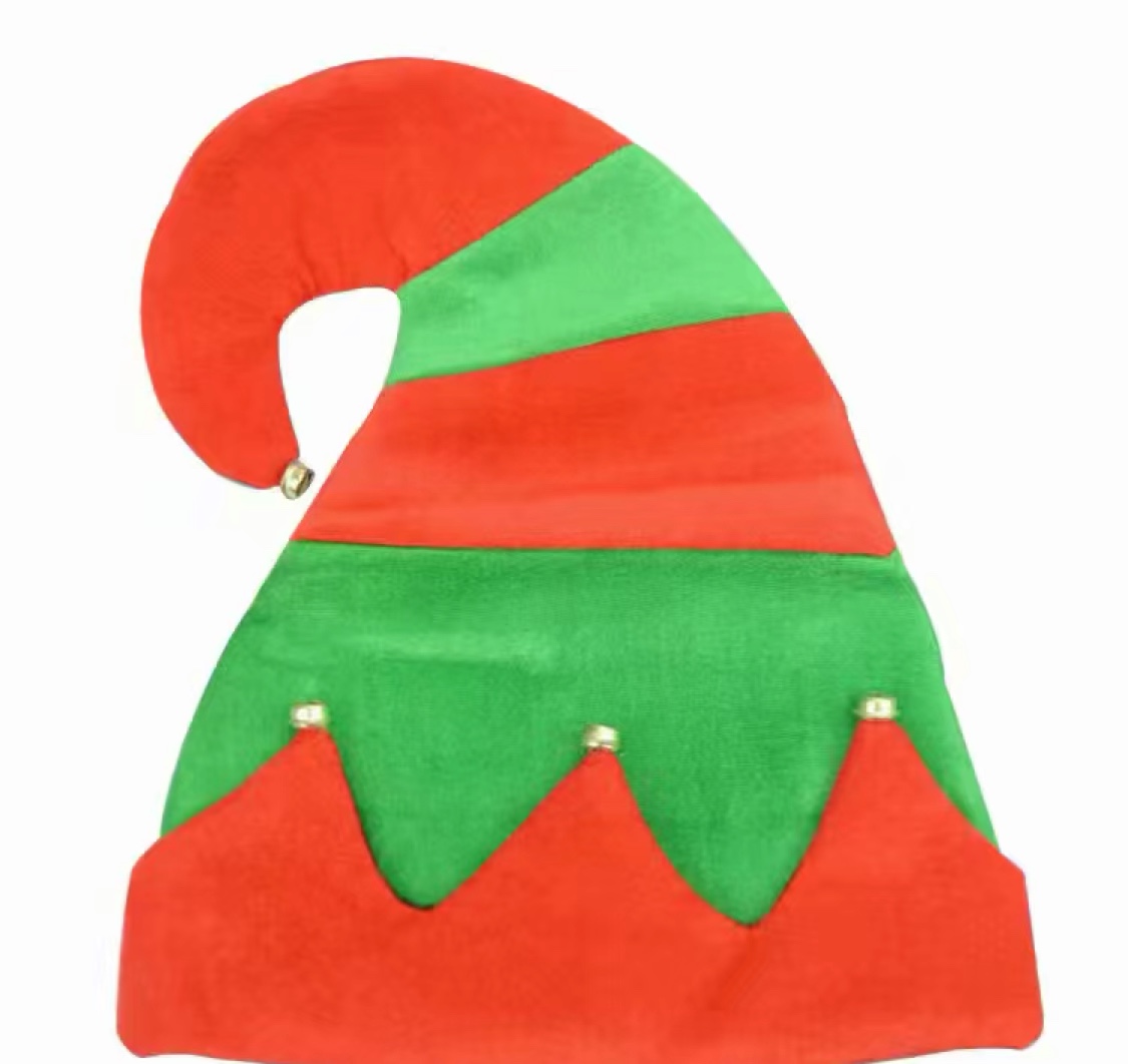 Elf bell hat, striped patchwork elf hat, Christmas hat Specification image