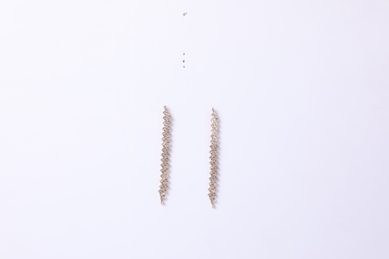 Korean version earrings, long super accessory, glittering with diamonds, Party bride Billon -23 details Picture