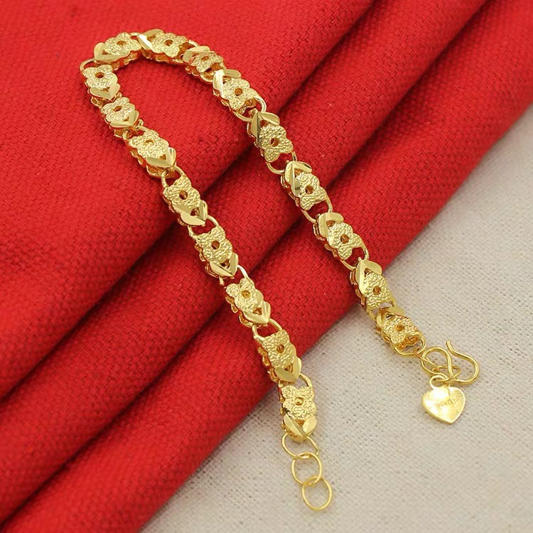 Four-leaf clover bracelet Brass gold-plated European coin imitation gold wedding performance ornaments timeless gold gold lady bracelet