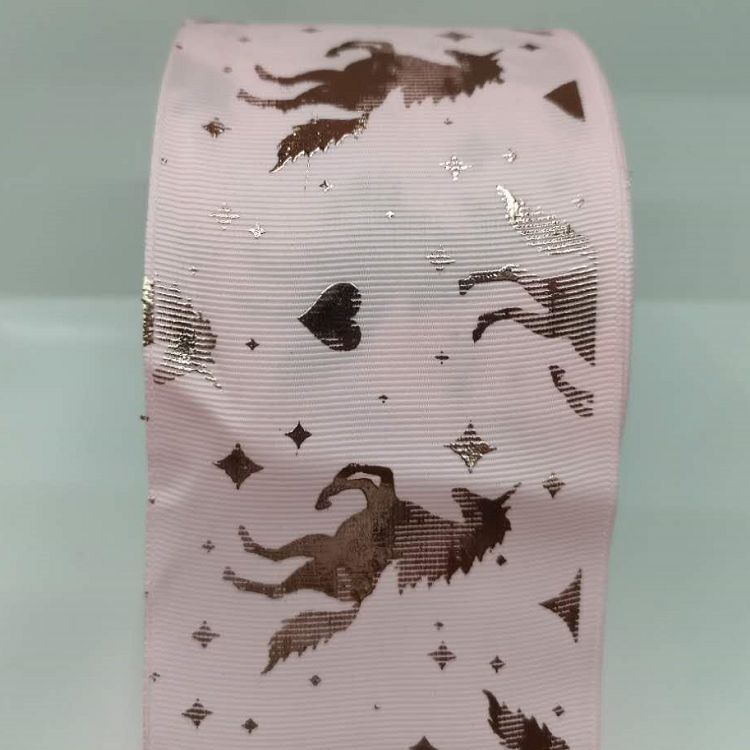 Polyester Ribbed Belt Heat Transfer Hot Gold (Silver) Webbing Manufacturers Direct Clothing Accessories details Picture