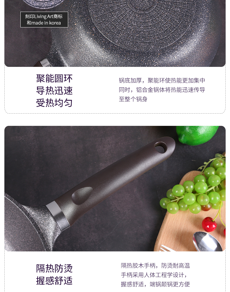 Libin Inuofu coated wok 30cm(dual-purpose) color box detail image 15