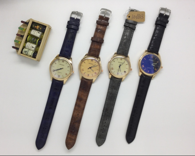 Fashionable and trendy men's Korean version watch, simple, casual and elegant quartz leather strap