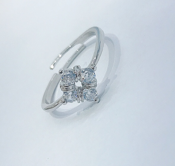 Four-leaf clover ring, simple, fashionable and elegant for women, index finger ring, best friend ring, adjustable opening, Xinmingyang Item Picture