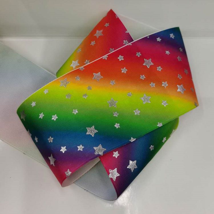 75Cm Polyester Rib With Heat Transfer And Hot Stamping (Silver) Ribbon Webbing Manufacturers Direct Specification drawing