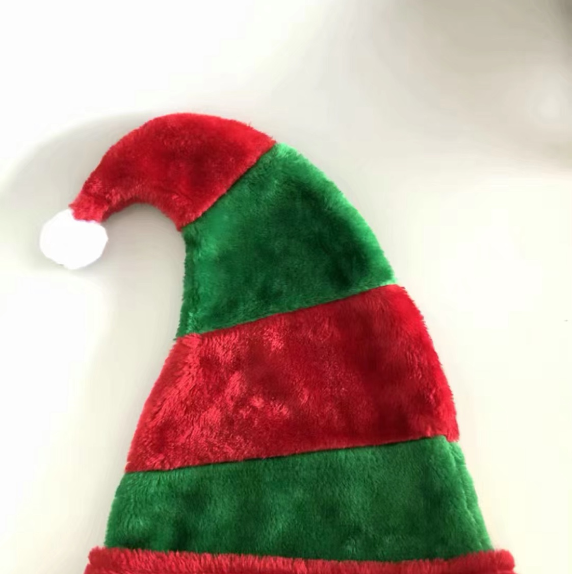 Christmas fairy hat, plush Christmas hat, striped Christmas hat details Picture