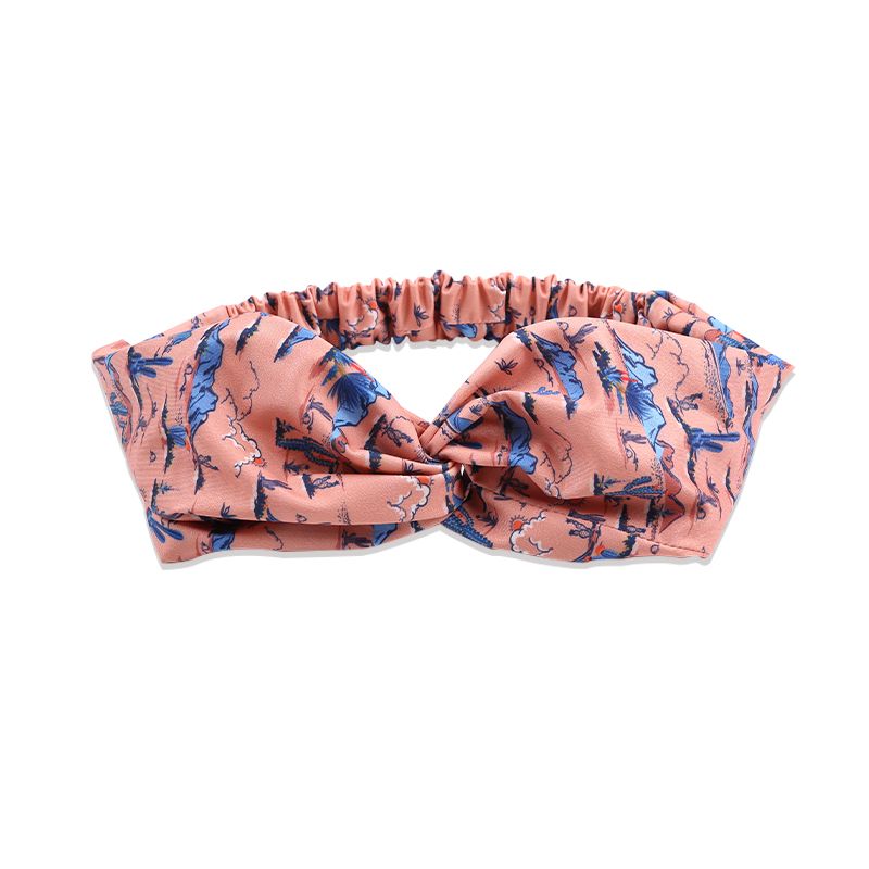 RUDAN 厂家直销韩版夏季斑点交叉发饰宽边运动健身头饰弹力束发带详情图6