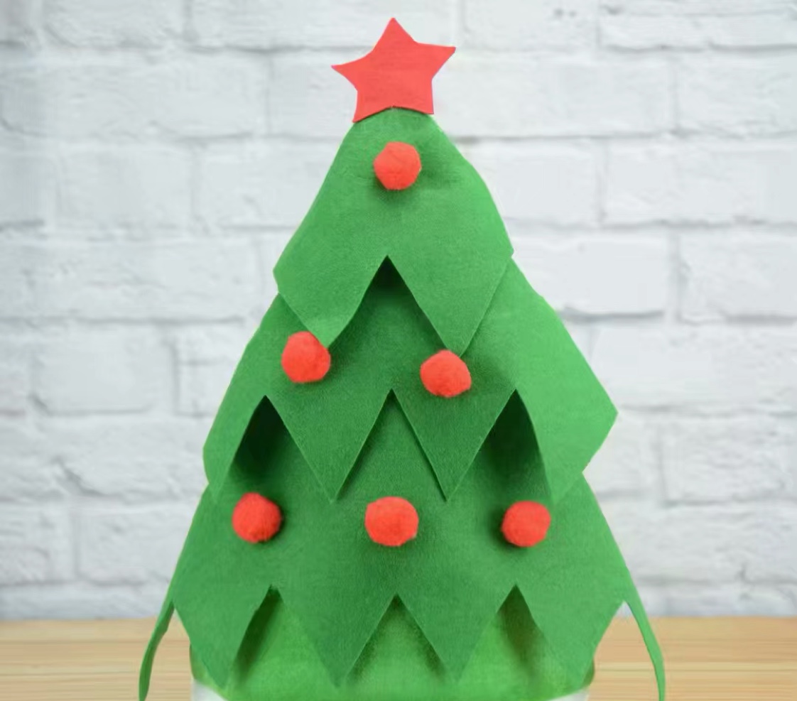 Christmas three-dimensional hat, hollowed-out Christmas tree hat, luxurious Christmas fairy hat