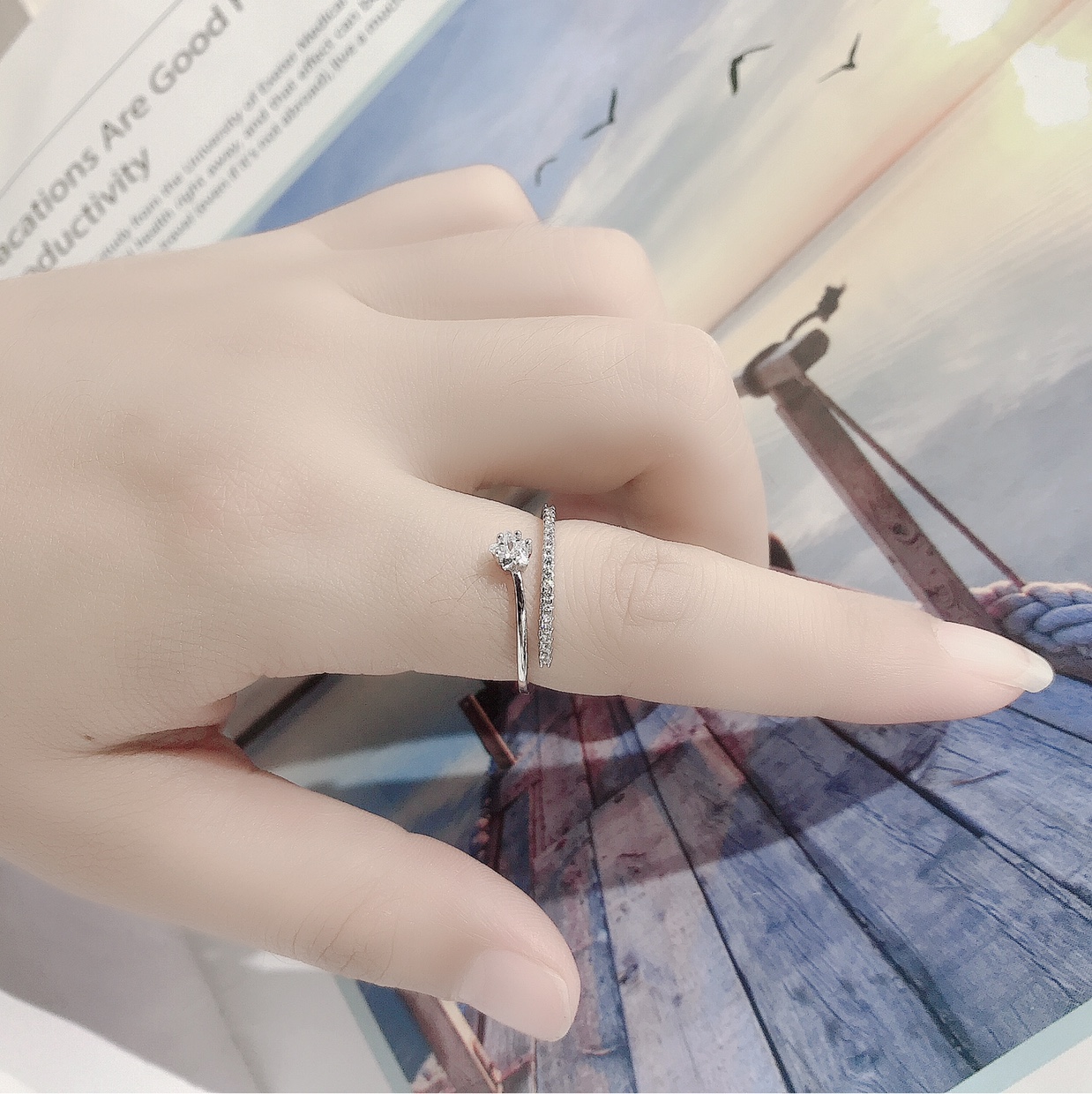 The five-pointed star open-mouth ring for women, a hit on Douyin, is exquisite, small and adjustable. Xinmingyang Specification image