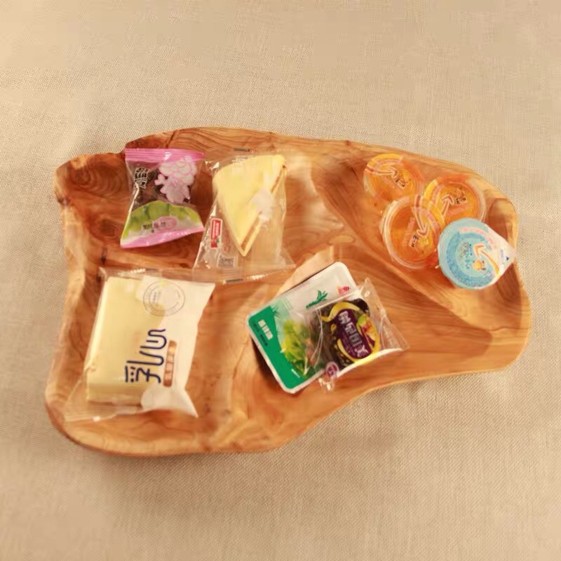 Carved root plate, wooden plate, partition plate, snack plate, hotel supplies thumbnail