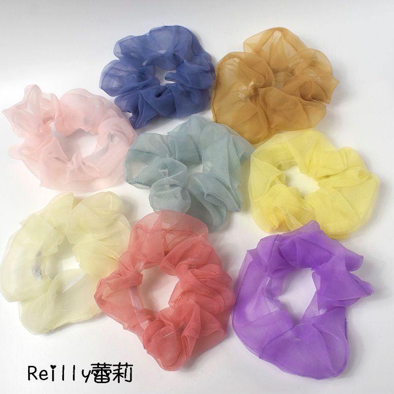 New net yarn hair ring web celebrity ins Korean version of the large colon meatball hair rope head hair accessories female thumbnail
